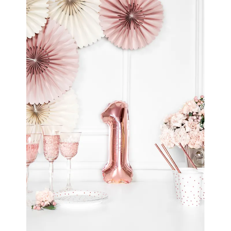Ballon aluminium chiffre rose gold 36 cm