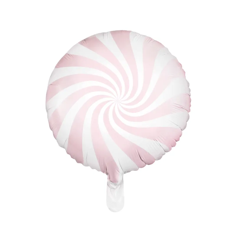 Ballon aluminium sucette rose et blanc 35 cm