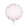 Ballon aluminium sucette rose et blanc 35 cm