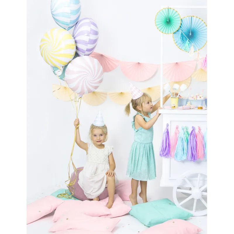 Ballon aluminium sucette rose et blanc 35 cm