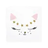 20 Serviettes en papier chaton blanc 33 x 33 cm