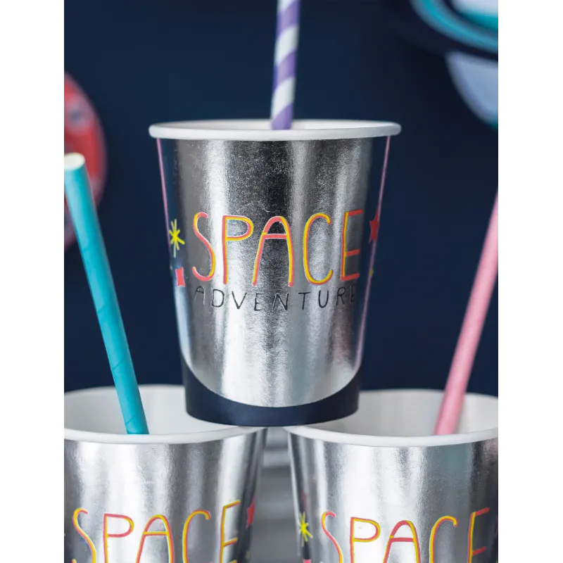 6 Gobelets en carton space adventure 200 ml