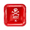 6 Assiettes en carton fête de pirate rouges 20 cm