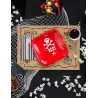 6 Assiettes en carton fête de pirate rouges 20 cm