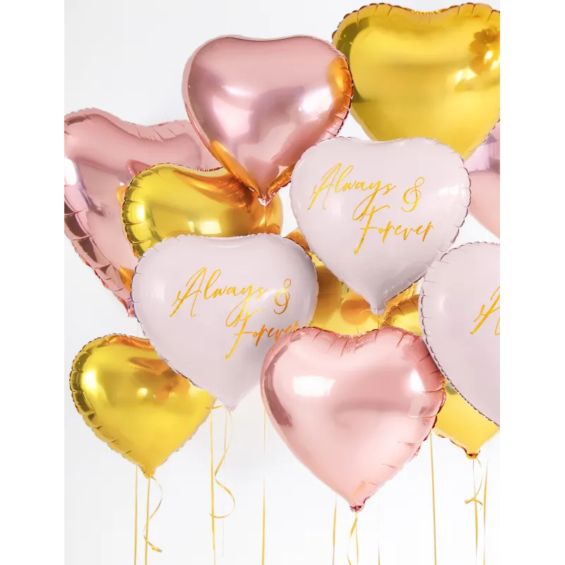 Ballon aluminium c?ur rose gold métallisé 45 cm