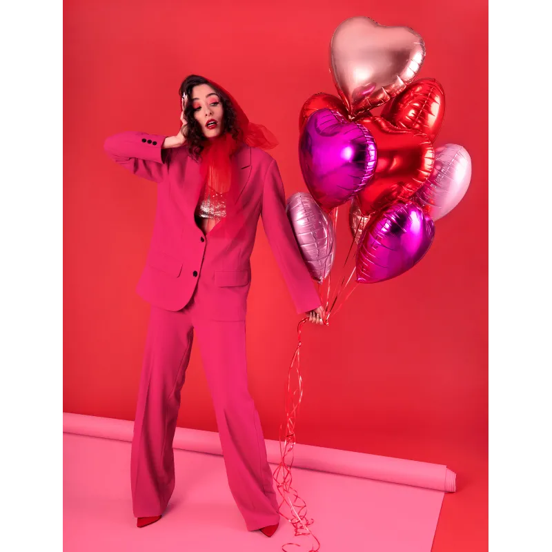Ballon aluminium c?ur rose gold métallisé 45 cm