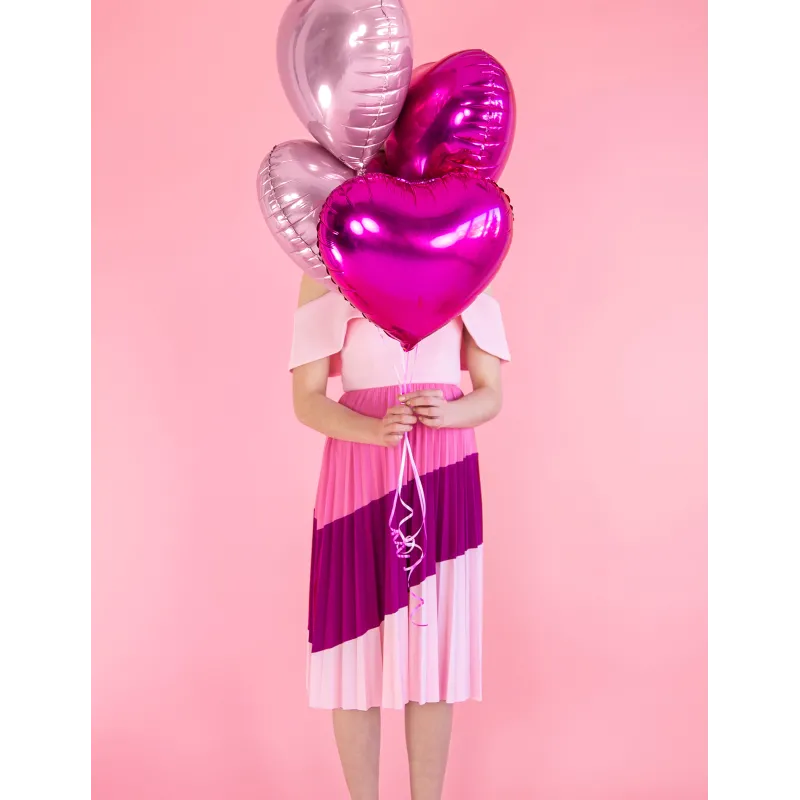 Ballon aluminium c?ur rose pâle métallisé 45 cm