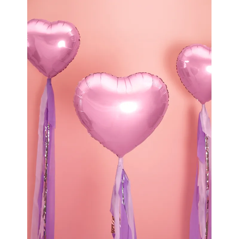 Ballon aluminium c?ur rose pâle métallisé 45 cm