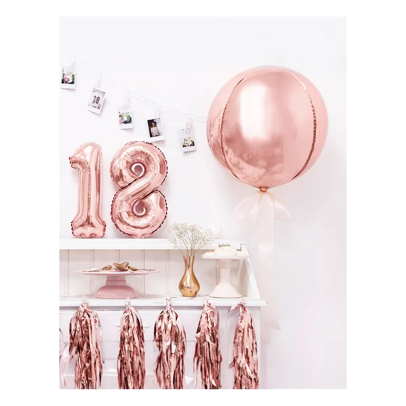 Ballon sphère en aluminium rose gold métallisé 40 cm