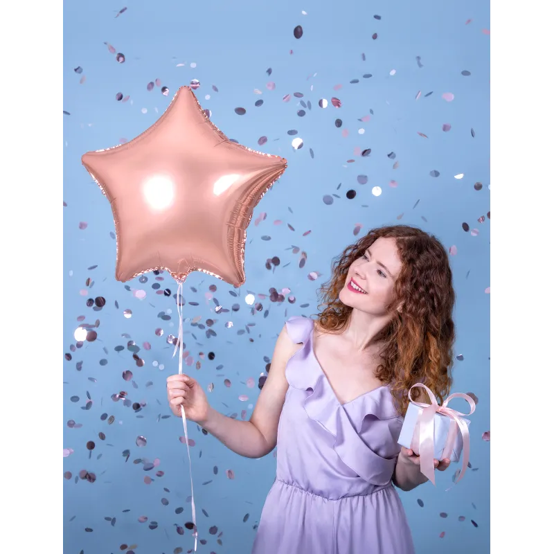 Ballon aluminium étoile rose gold métallisé 48 cm