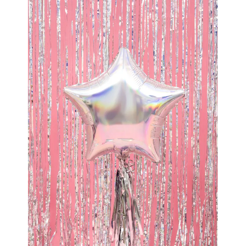 Ballon en aluminium étoile iridescente 48 cm