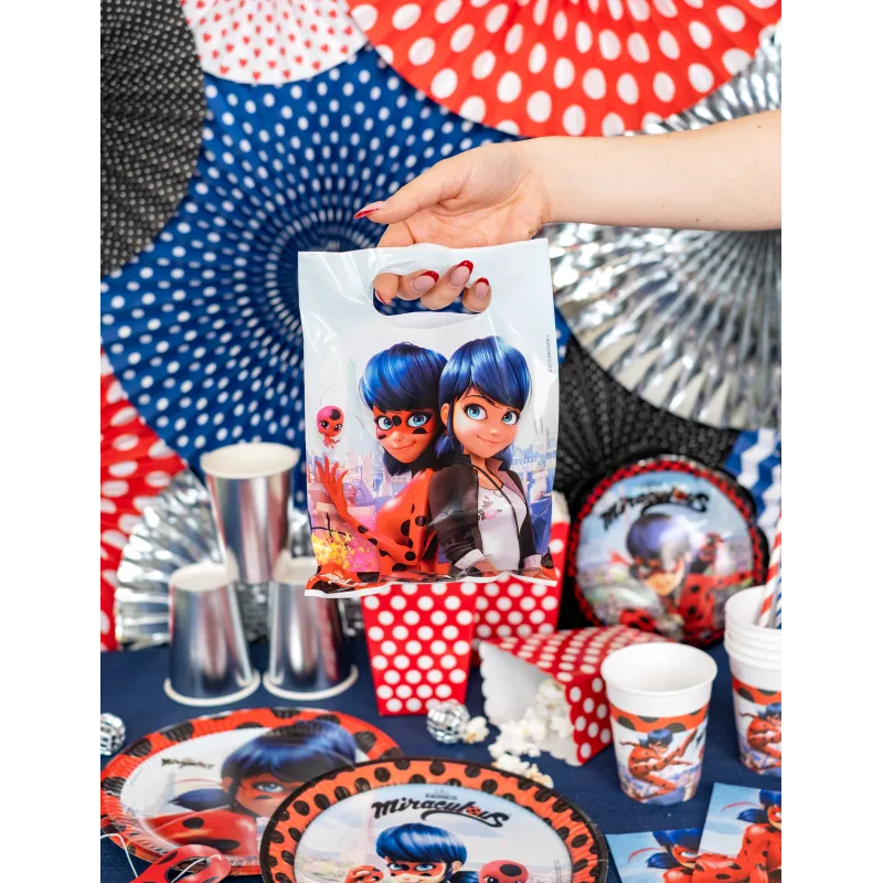 6 Sacs cadeaux Miraculous Ladybug 23 x 16,5 cm