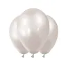 12 Ballons métallisés blanc perles 28 cm