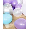 12 Ballons métallisés blanc perles 28 cm