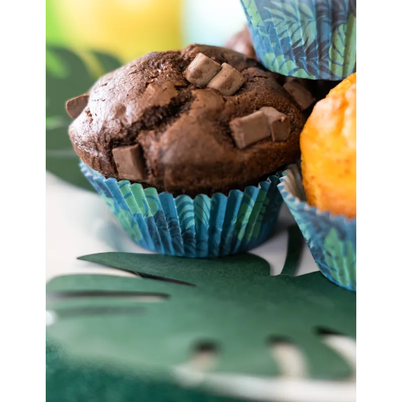 50 Moule à cupcakes Flamant Tropic en papier 6,5 cm
