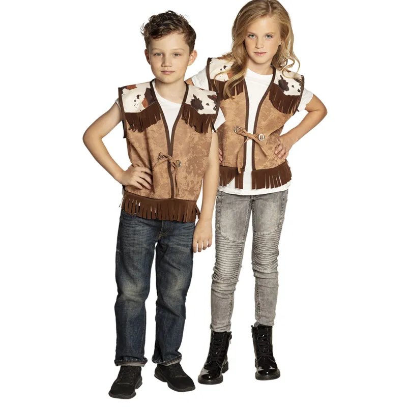 Veste western marron clair enfant