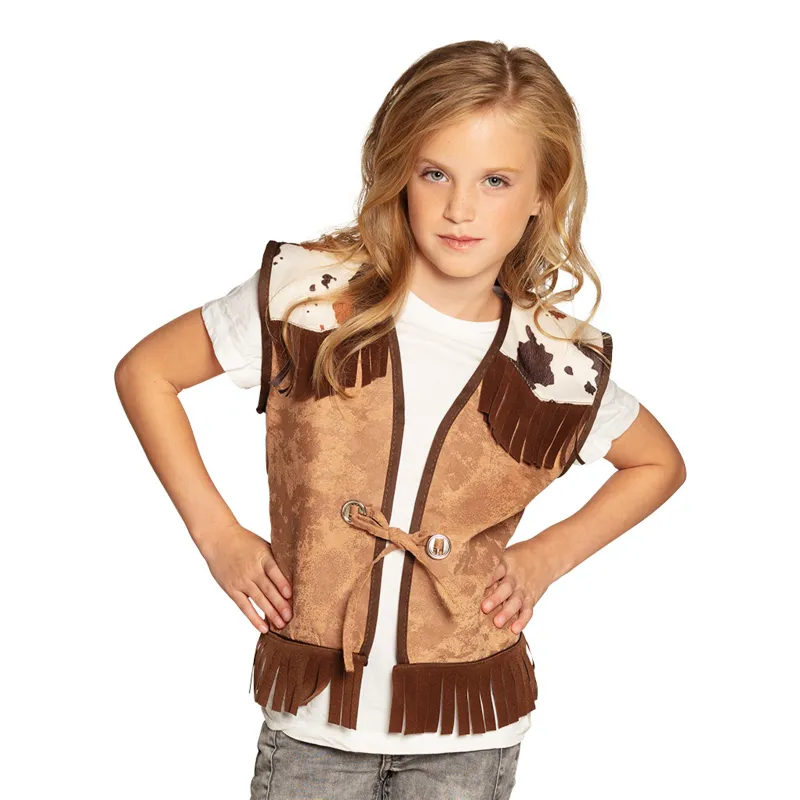 Veste western marron clair enfant