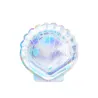 6 Assiettes en carton forme coquillage holographique 18,5 cm