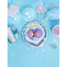 6 Assiettes en carton forme coquillage holographique 18,5 cm