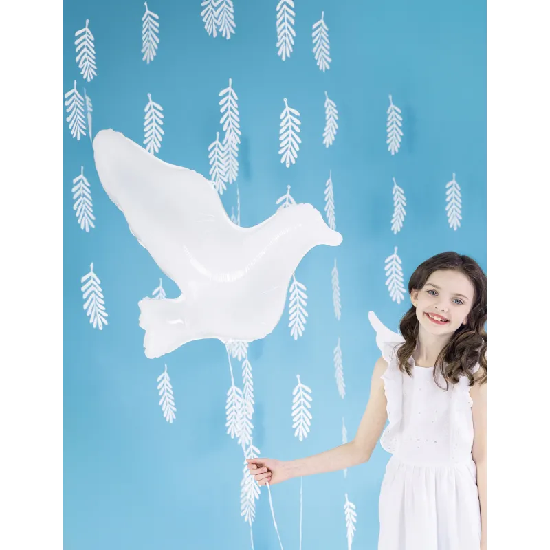 Ballon aluminium colombe blanche 77 x 66 cm