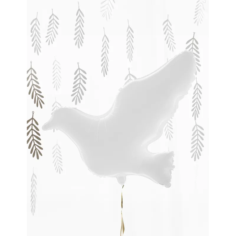 Ballon aluminium colombe blanche 77 x 66 cm