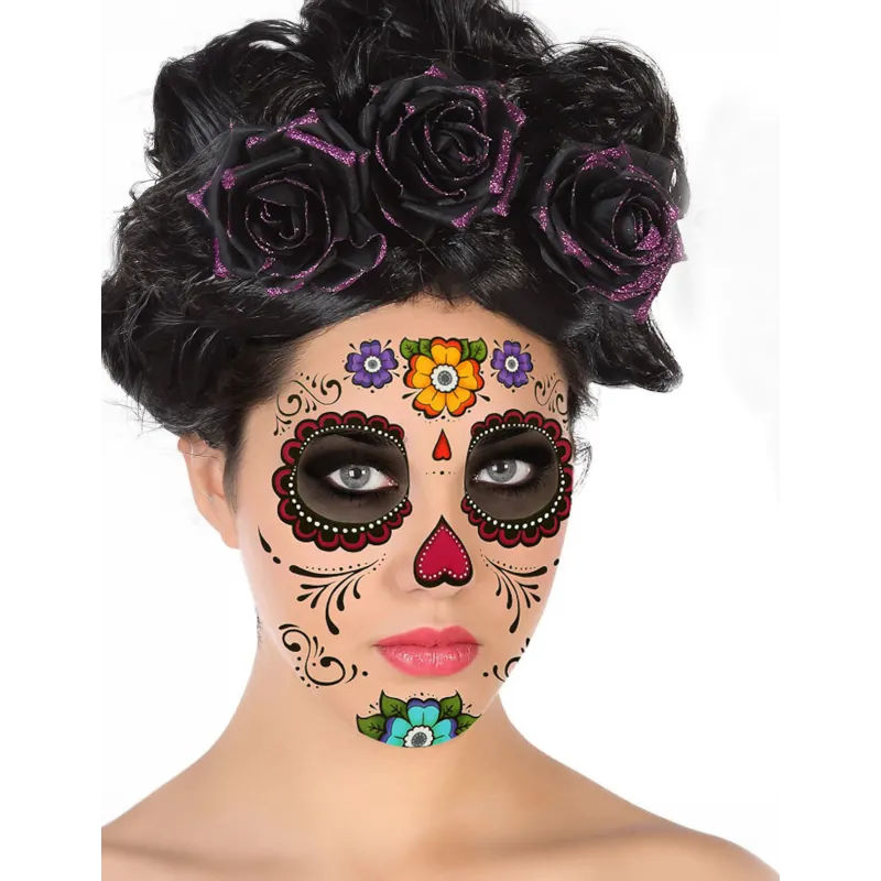 Tatouage visage dia de los muertos
