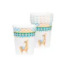 6 Gobelets en carton lama blancs 25 cl