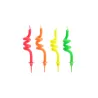 4 Bougies d'anniversaire tourbillons multicolores 8 cm