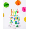 4 Bougies d'anniversaire tourbillons multicolores 8 cm