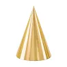 6 Chapeaux de fête en carton dorés 16 cm