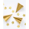 6 Chapeaux de fête en carton dorés 16 cm