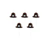 5 Bougies d'anniversaire sur pic chapeaux pirates 2 cm