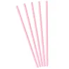 10 Pailles en carton rose clair 19,5 cm