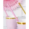10 Pailles en carton rose clair 19,5 cm