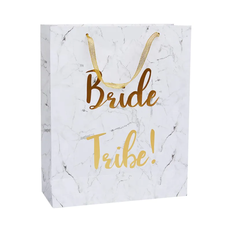 Sac cadeau marbre Bride Tribe EVJF 32 x 25 cm