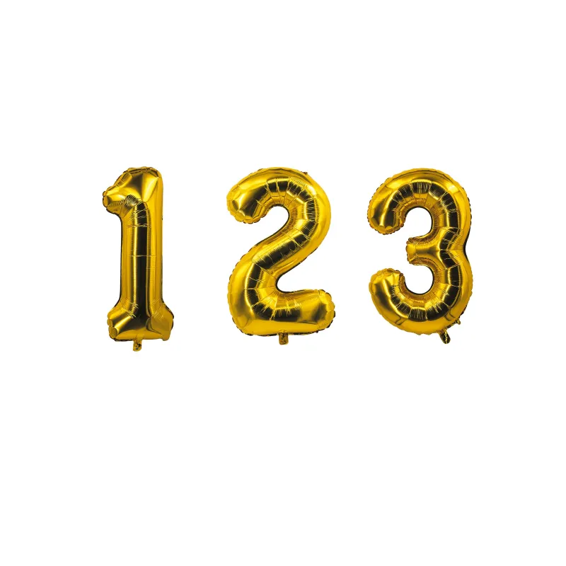 Ballon aluminium chiffre doré 85 cm