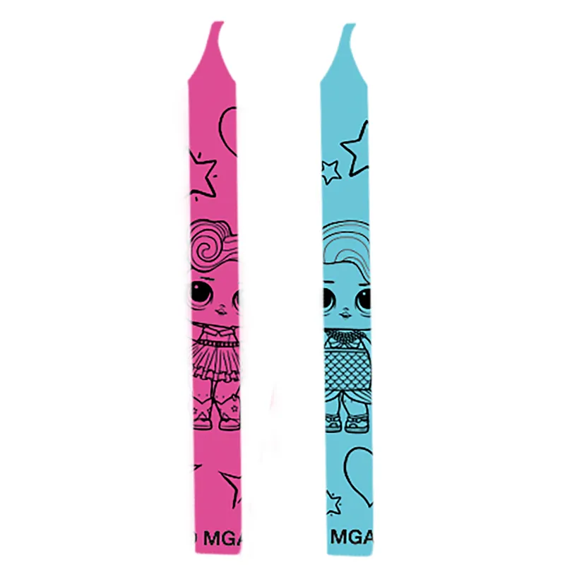 12 Bougies anniversaire avec supports LOL 6 cm