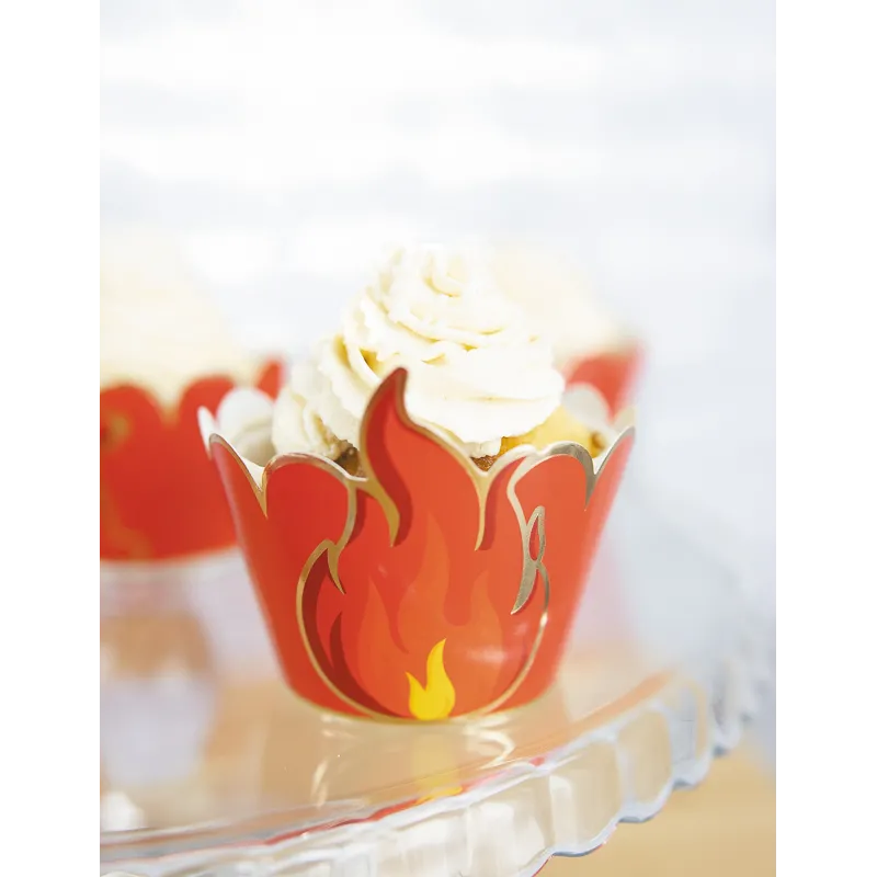 6 Habillages moules à cupcake Pompier