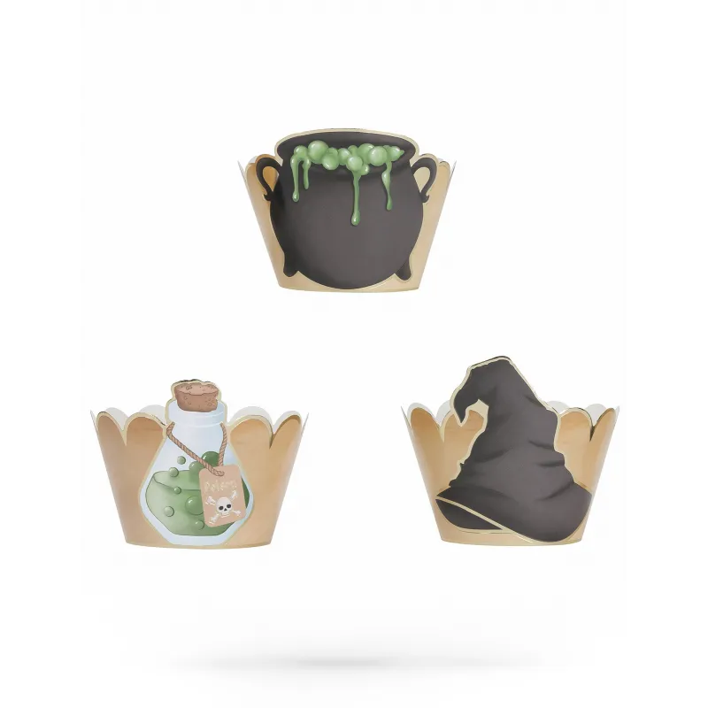 6 Habillages moules à cupcake apprenti sorcier