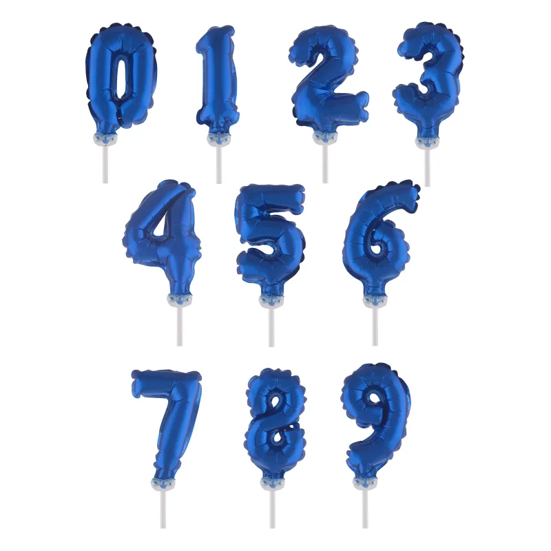 Cake topper ballon chiffre bleu foncé 12,7 cm