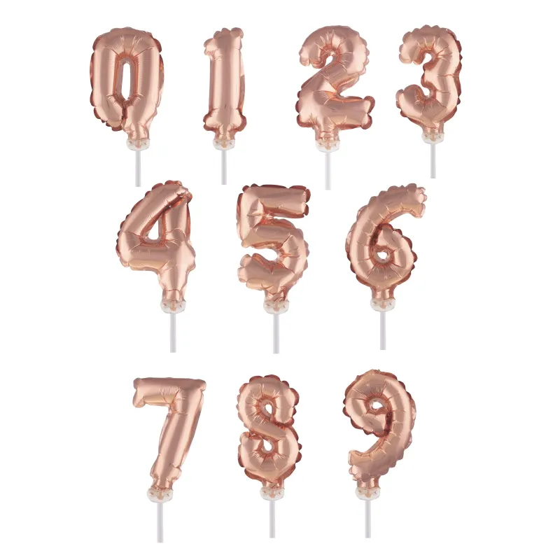 Cake topper ballon chiffre rose gold 12,7 cm