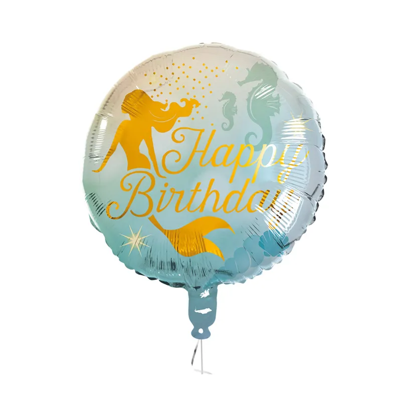 Ballon aluminium Happy Birthday sirène 45 cm