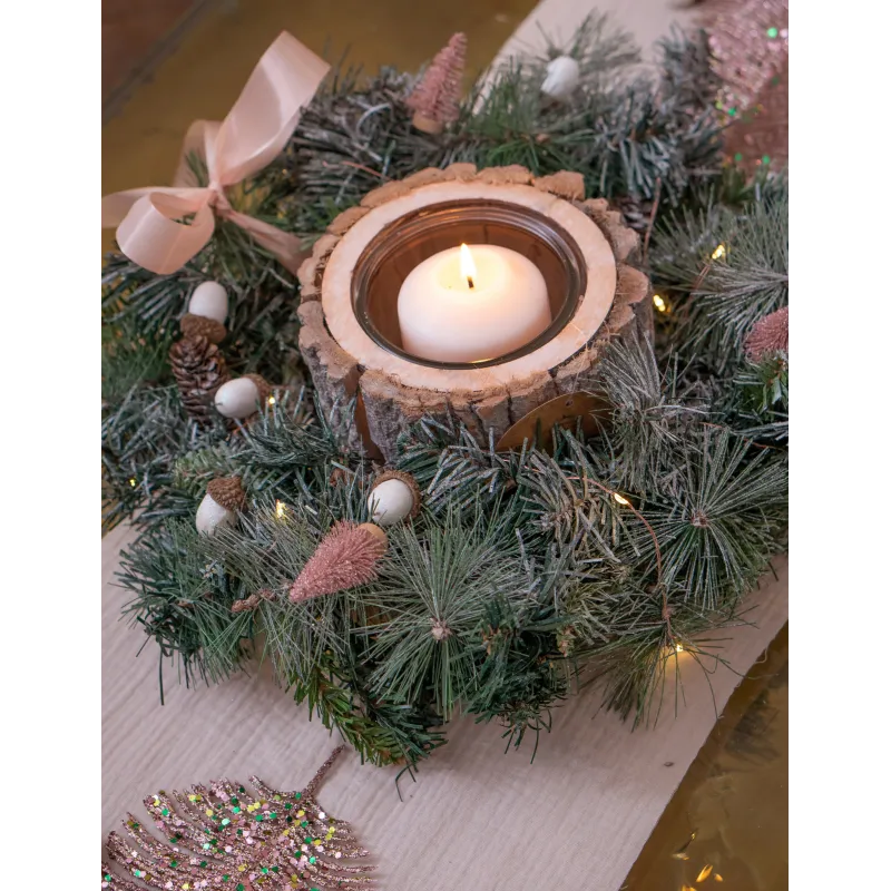 3 Petits sapins artificiels rose gold 5,5 x 2,5 cm