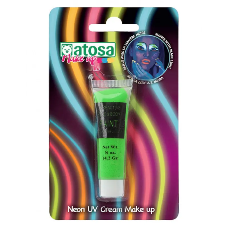 Tube de maquillage néon vert UV