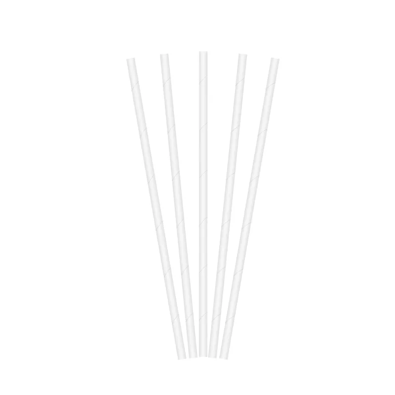 20 Pailles en papier blanc 19,5 cm