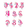 Bougie chiffre rose licorne 14 cm
