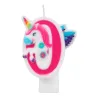 Bougie chiffre rose licorne 14 cm