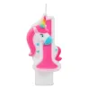 Bougie chiffre rose licorne 14 cm