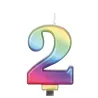 Bougie chiffre multicolore 8 cm
