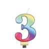Bougie chiffre multicolore 8 cm